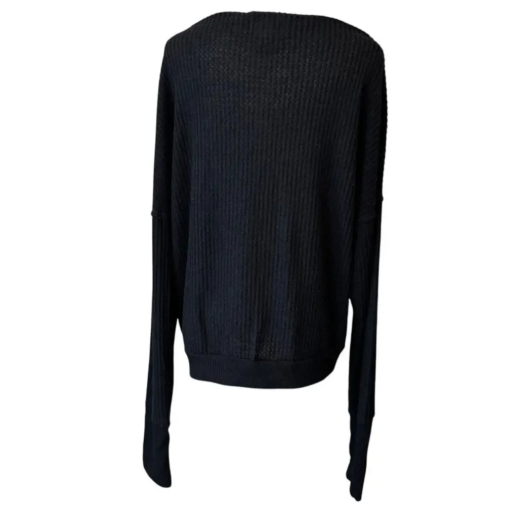 New TREASURE BOND NORDSTROM Waffle Knit Cowl Neck Long Sleeve Sweater Size XL